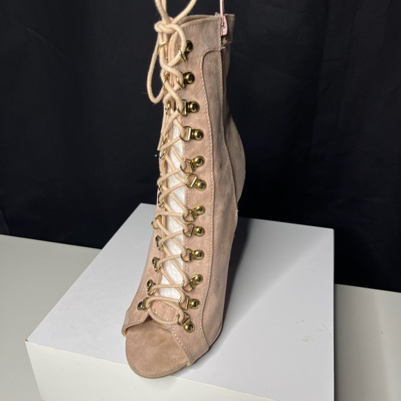 Fashion Nova Blush Lace-Up Boots - Picture 3 of 5